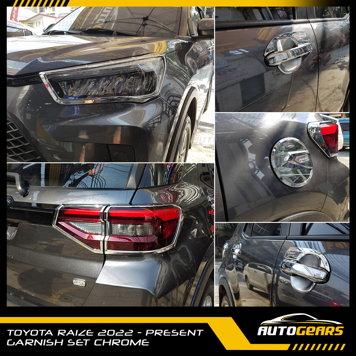 Toyota Raize (2022 - 2026) Chrome Garnish Set V2 – Autogears PH