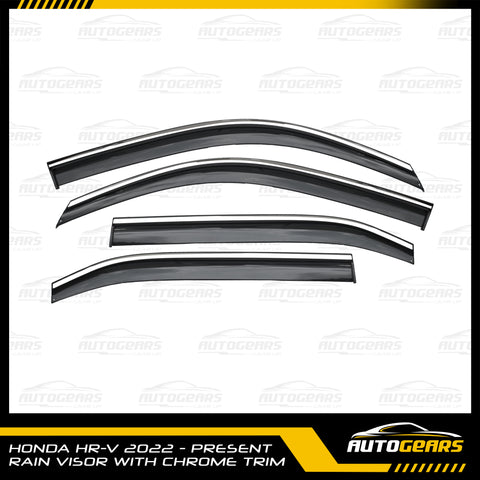 Honda HRV HR-V (2022 - 2026) Rain Visor with Chrome Trim