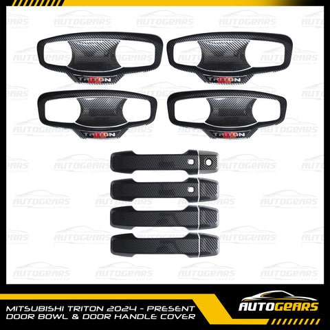 Mitsubishi Triton (2024 - 2026) Door Bowl and Door Handle Cover Carbon