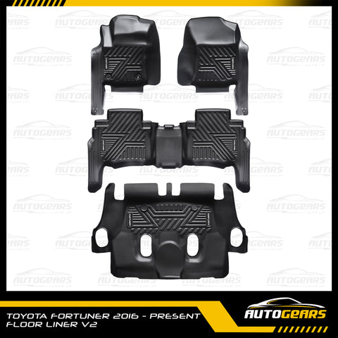 Toyota Fortuner (2016 - 2025) 5D Extended Deep Dish Matting | Floor Liners V2
