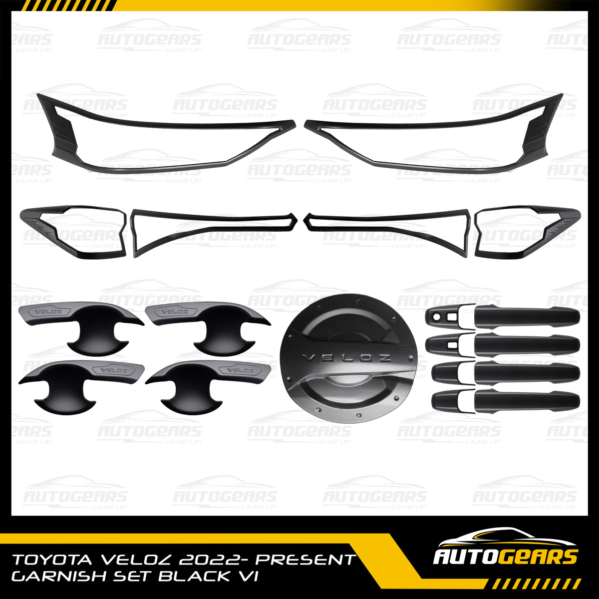 Toyota Veloz (2022 - 2026) Matte Black Garnish Set – Autogears PH