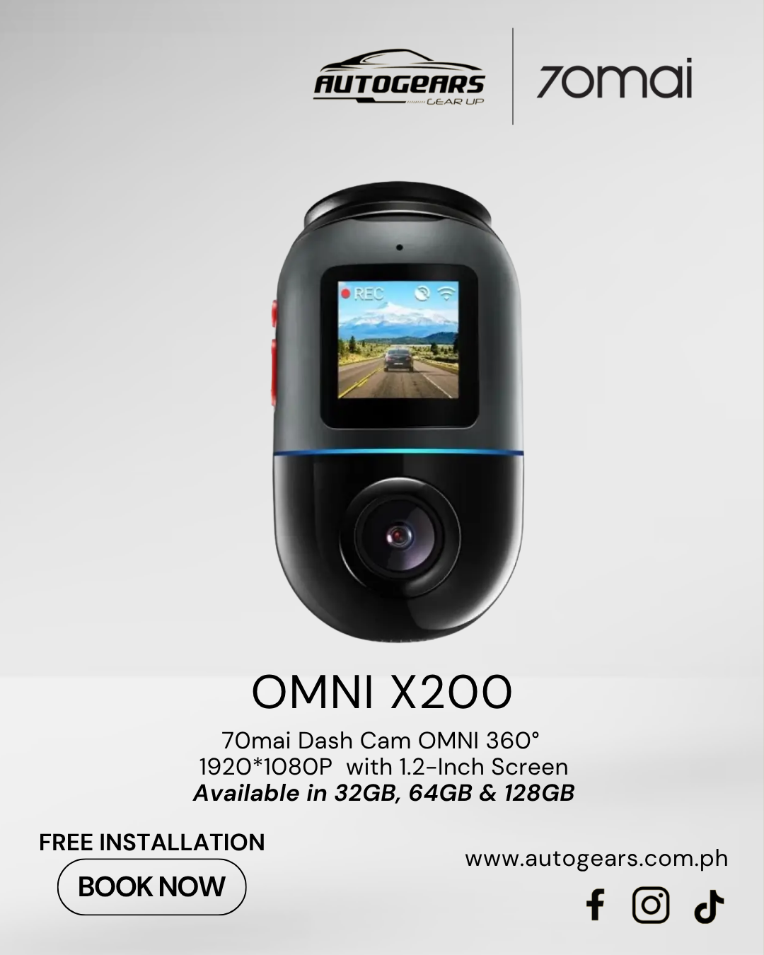 70mai Omni X200 Dashcam – Autogears PH